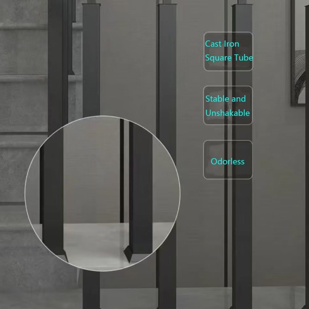 Regulowane tralki schodowe, 5 sztuk, metalowe wrzeciona balustrady boczne na werandę, łatwe w instalacji, czarne wykończenie