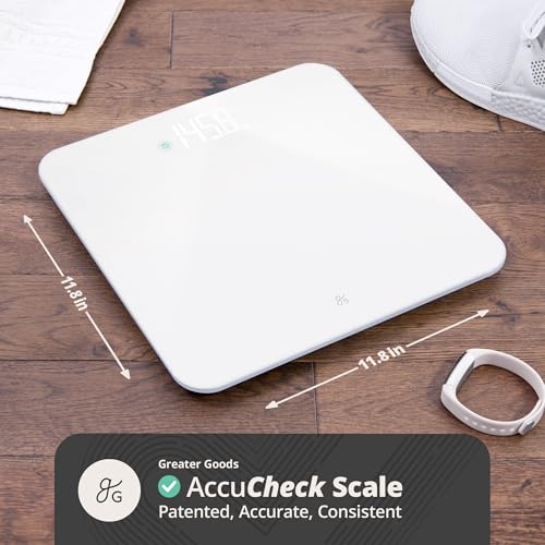 Image of Greater Goods AccuCheck Digital Bathroom Scale for Body Weight (White)