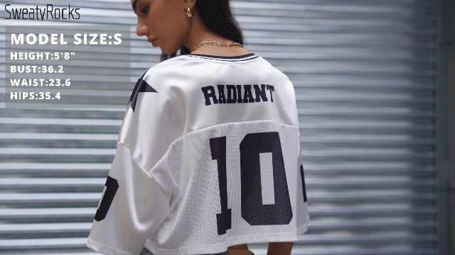 SweatyRocks Women's Number Graphic Jersey Shirts Y2k Crop Jerseys