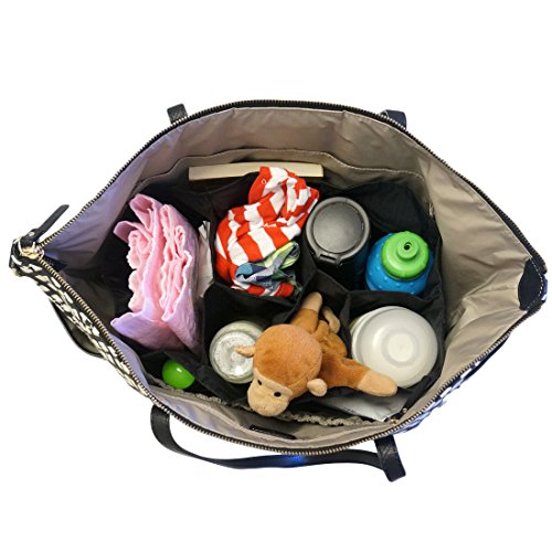 KF Baby Diaper Bag Insert Organizer - 12 x 6.4 x 8 inch, Black - Thumbnail 7