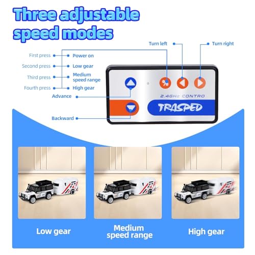 Image of PLUSPOINT 1:64 Mini RC Off-Road Car with LED Lights | 2.4GHz Off-Road Remote Control Car | 3 Speed Adjustable, USB Rechargeable Alloy RC Truck for Kids & Adults Indoor /Outdoor Racing