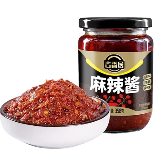 即食辣椒? 麻辣?香辣? 麻辣醤香辣醤 即席コチュジャン 四川特産調味料358g/瓶 火??料 味 拌面? ?子?? おいしいラーメンソース 鍋つゆ 即席味噌 ビビンバ味噌 餃子つゆ インスタント食品 (麻辣?,1瓶)