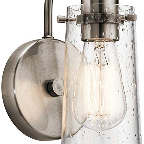 Kichler Braelyn 9.5" 1 Light Wall Sconce With Clear Seeded Glass Classic Pewter #TOP2