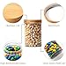 EZOWare 4 Piece Glass Airtight Jars Storage Canister Container Set with Bamboo Lid for Kitchen, Bathroom (30 FL OZ)