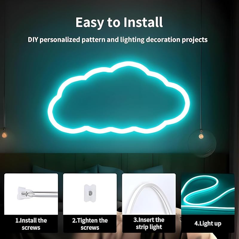 Image of 16.4 Feet LED Neon Strip Light | 12V Adapter, Waterproof IP65, Silicone Flexible Rope Light for Home Wall Decor & Gaming Room| Led Strip Lights | Neon Lights 5 Meter | (ICE Blue)