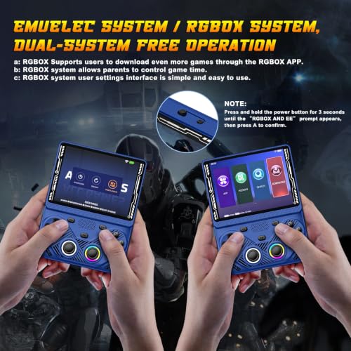 Image of RG43V Pro Retro Handheld Game Console, 4.3 Inch IPS Screen, Portable Open Source Dual System with RK3562 CPU,with 64GB TF Card, Support WiFi Networked Fighting, HDMI TV Output(Blue 64GB)