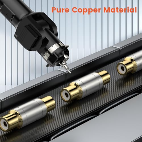 Image of VANAUX 2-Pack Gold Plated RCA Female to Female Coupler,Barrel Connectors Adapters Extend Subwoofer RCA Cables for HDTV,Speakers, Amplifiers, Car Audio