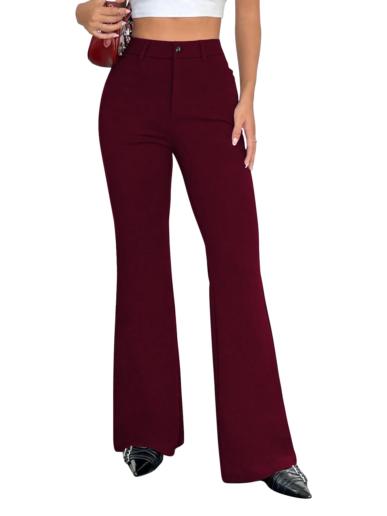 Trousers for Woman Pants Women's Formal Office Korean | Beige Track Pant | Straight | Cotton Spandex Stretchable Trouser | High-Waisted Bottom Wear