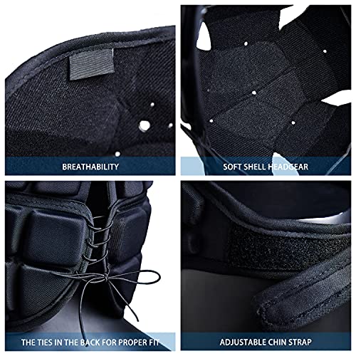 Coolomg Flag Football Helmet 7V7 Soft Shell Rugby Helmet Padded Headgear Soccer Goalie Goalkeeper Head Protector Adjustable For Youth Adults #TOP5