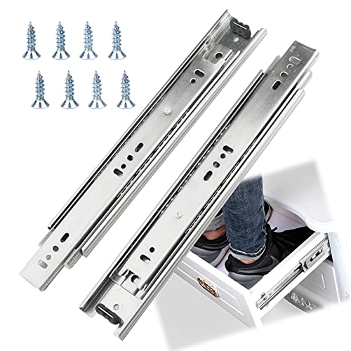 Glissières À Tiroir Sortie Totale Coulisses Bille 300mm 450mm 500mm 550mm - 1-Pair, Ouverture Et Fermeture En Douceur, Montage Latéral, Avec Vis, Coulisse Tiroir - Rail Coulissante Pour Meuble Cover