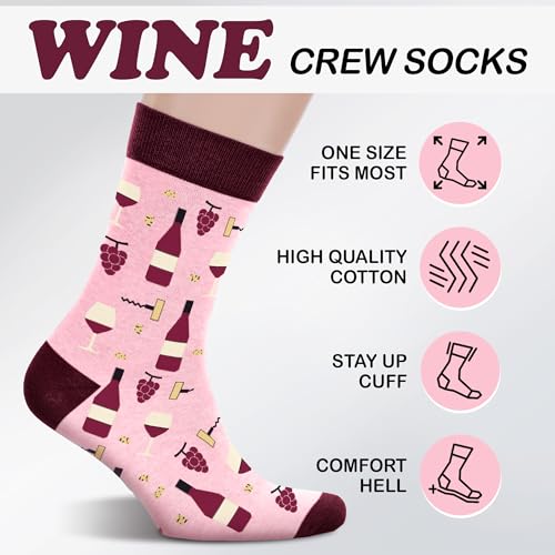 Image of VICRAZY Wine Gifts for Men, Women - Funny Socks - Gifts for Lovers - Stuff, Stocking Stuffers