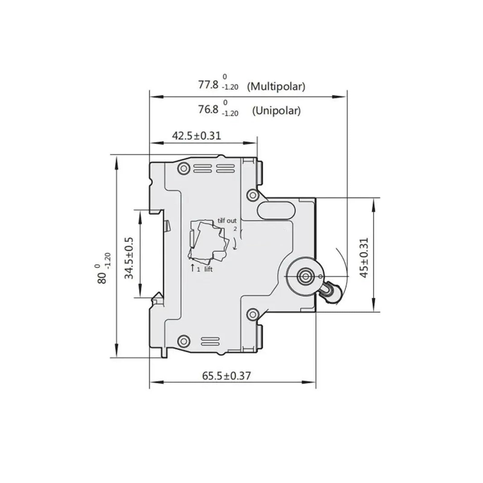 Interruttore automatico CC 2p 12-125V 1P Miniatura Protezione automatica Veicolo elettrico 80A/100A/125A/200A/250A Protezione della batteria(32A)