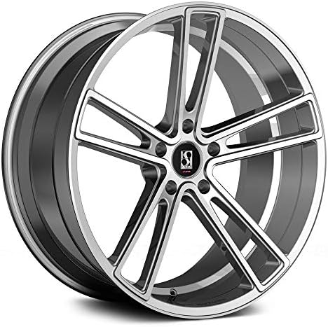 KoKo Kuture MASSA-5 Custom Wheel - 20x8.5, 35 Offset, 5x114.3 Bolt Pattern, 73.1mm Hub - Gloss Silver with Machined Face Rim