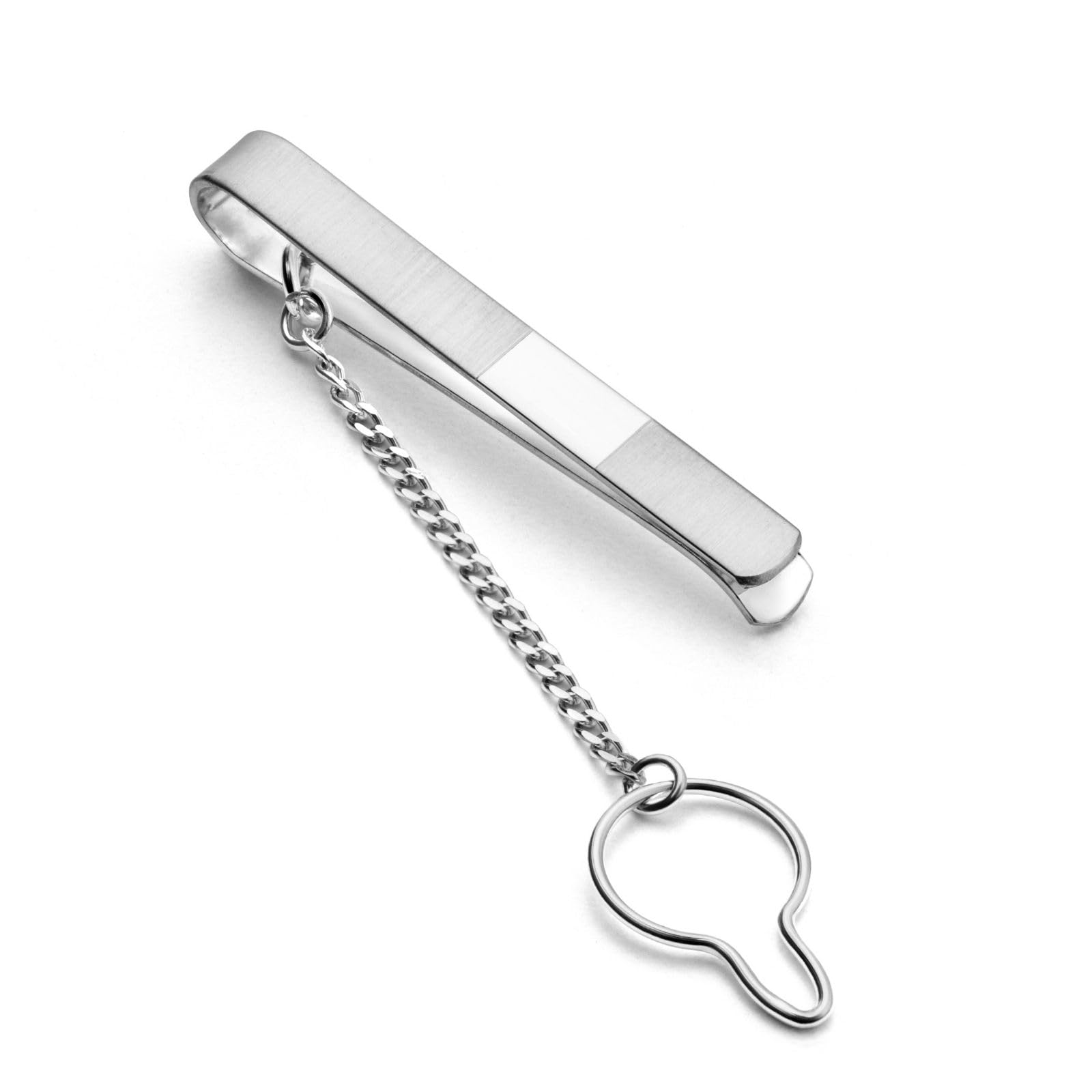 Herren Silber Krawattennadel Aus 925 Silber Mit Glänzendem Streifen