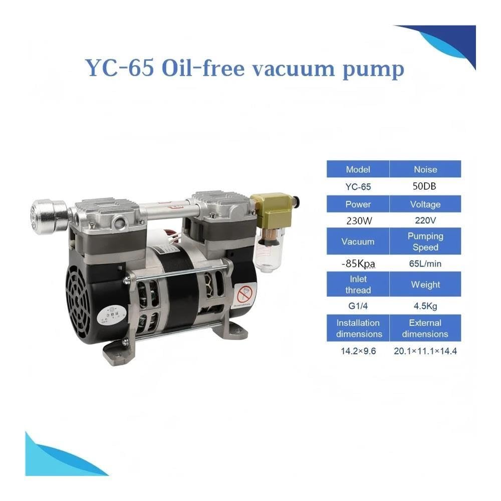 Ölfreie Vakuumpumpe YC-65 | 65 l/min 220 V Hochleistungs-Laborpumpe