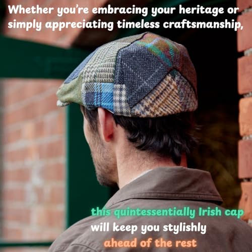 Image of Irish Newsboy Flat Cap for Men Made in Ireland, 100% Irish Wool