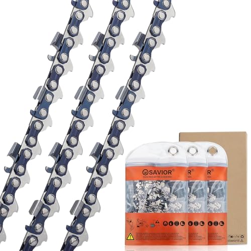 Savior Lot de 3 Chaînes de Tronçonneuse pour Guide-chaîne 50 cm .325