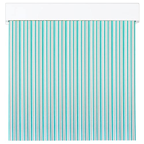 Tenda a strisce in PVC per esterni | Taglio su misura | Anti insetti | Pertoni TENDE (verde e trasparente, altezza 230 x 100 cm (larghezza)