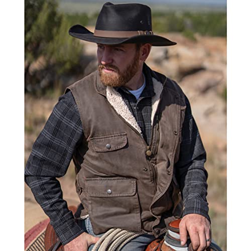 Image of OUTBACK TRADING Men's 29742 Cobar Berber Lined Cotton Outdoor Casual Western Vest