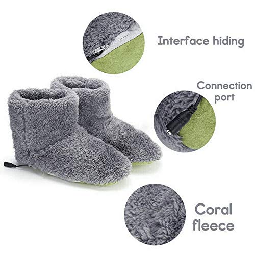 NYLGKDMM Pantufa elétrica quente para inverno com USB para pés laváveis ao calor masculino/feminino