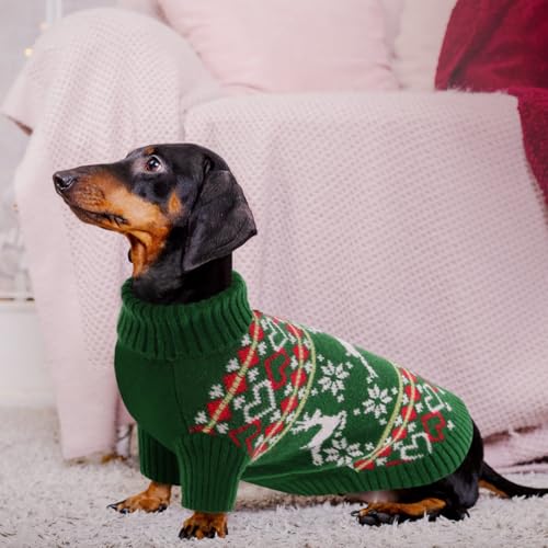 Image of Queenmore Dog Christmas Sweater, Small Dog Sweater for Small Dogs Boy Girl
