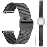 For CASIO 腕時計 F-108WHC 交換用バンド 【HVUYAL】 金属ベルト 脱着簡単 腕時計 F-108WHC 交換用 防錆 調節可能 男女兼用 交換工具 バネ棒付（ブラック）