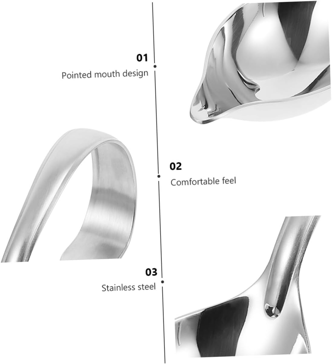 Stainless Steel Saucier Drizzle Spoons 2pcs with Curved Handle