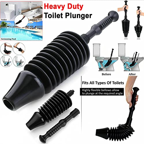 Toilet plunjer, krachtige WC plunjer Flexibele afvoer plunjer met sterke balg ontwerp, Toilet Unblocker Loodgieters Plunjer voor het deblokkeren van alle soorten Toiletten, Clear & Deblock Tough Drain Blockages - Afbeelding 5