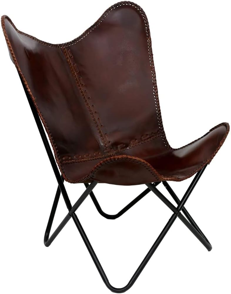 Leather Butterfly Chair, Leather BKF, Living Room Luxury, Relaxing Chair Full Chair Black Leg