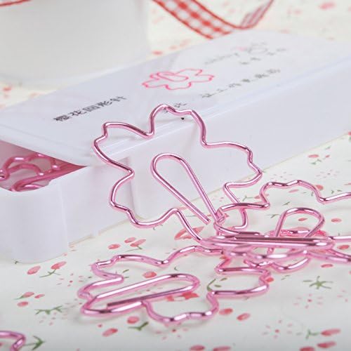 10pcs/pack Beautiful Modeling Paper clips Metal Electroplated Pink colored cherry style clips Kawaii binding stationery gift