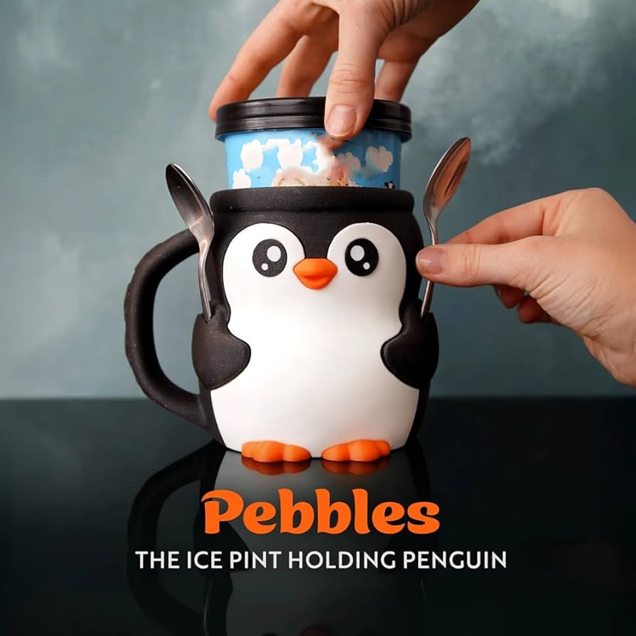 Amazon.com - JVNZKDX Cute Penguin Ice Cream Pint Holder, 3D