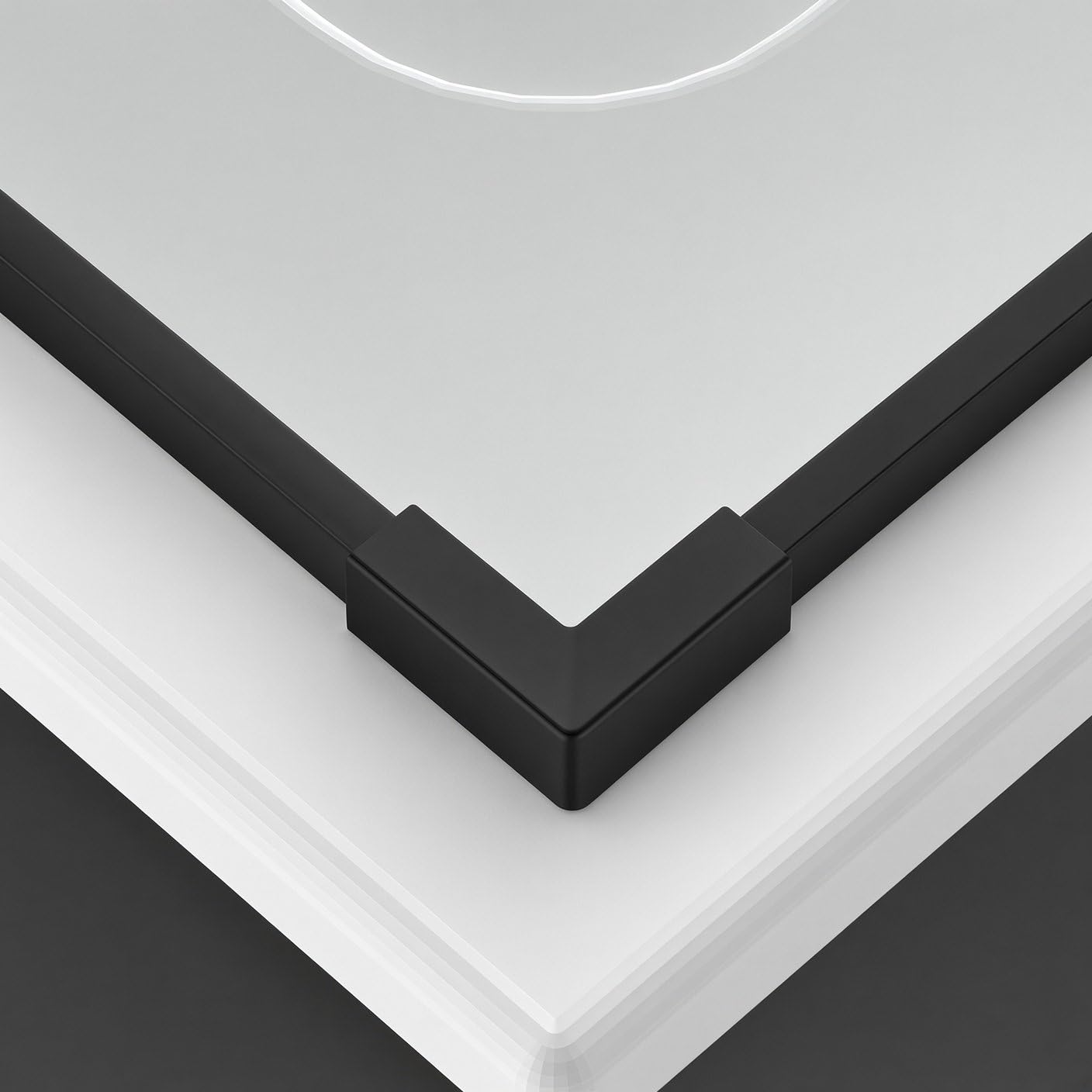 Box doccia angolare 80x80 cm apertura due ante battenti H200 cm cristalli trasparente 6mm profilo Nero Opaco IVO