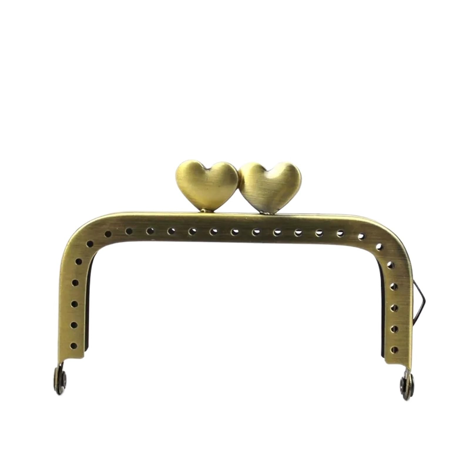 PVUVTNAHW 10Pcs 8.5cm Antique Bronze Metal Square Purse Frame Heart Kiss Clasp Handle For Bag Craft Making