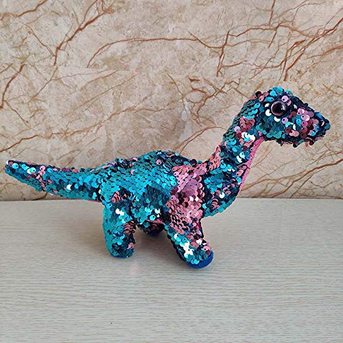 ZORE Peluche de Lentejuelas Reversible temblor Dinosaurio de Peluche, Material Premium - Telas Suaves Hechas de Lentejuelas,SENSACIÓN DE Mano CÓMODA - Cuerpo súper Suave y Suave y abrazable