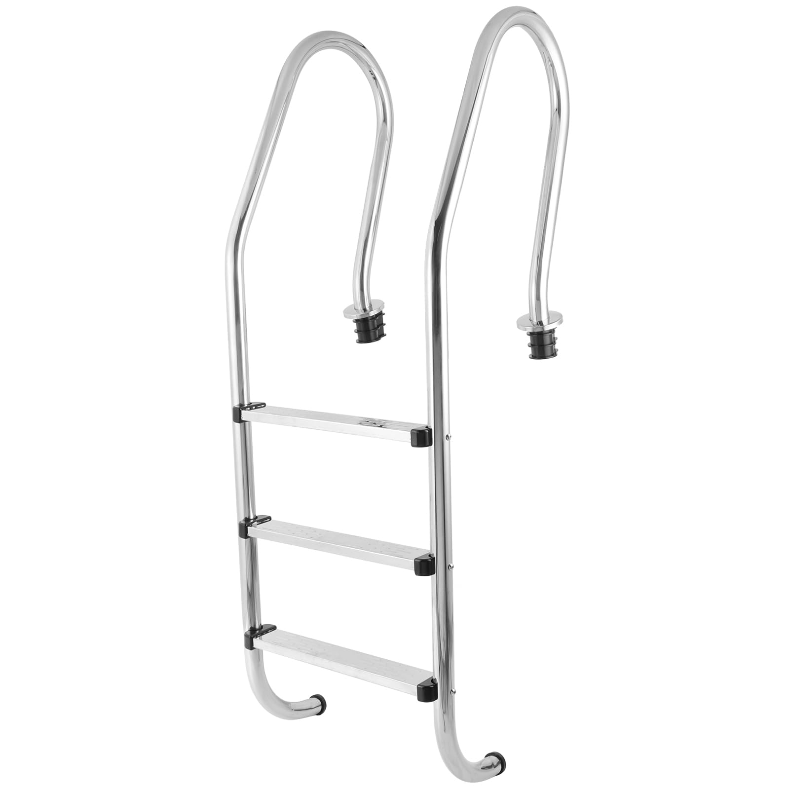 Scaletta per Piscina, Scala da Piscina 3 Gradini in Acciaio | Pedali Antiscivolo, Larghezza Interna 50 Cm, Altezza 157 Cm, per Piscine Interrate e Fuori Terra