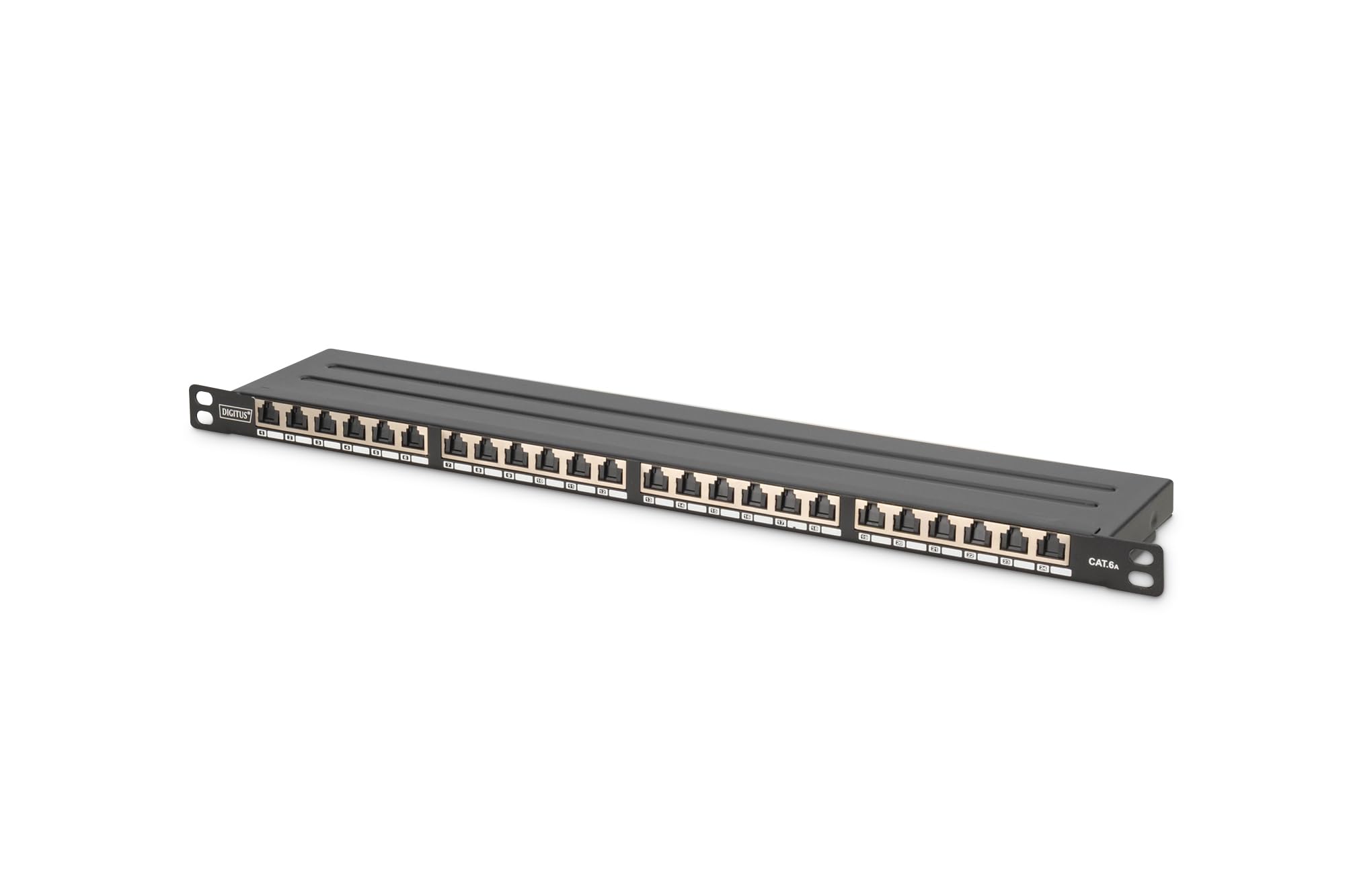 DIGITUS Patch Panel RJ-45 X 24 Schwarz RAL 9005 0.5U 48,3 cm 19"