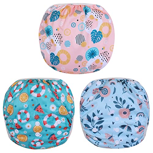 Tdiapers Swim Diapers Reusable Adjustable Baby Shower Gifts For Boys Girls,Pack Of 3, Large #TOP4