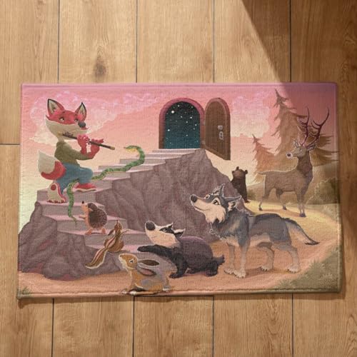 EHOMERY Alfombra Comedor Felpudo Entrada Casa Oferta Linda Caricatura Alfombra Interior Antideslizante Felpudo Entrada Casa Baratos 45x75cm,