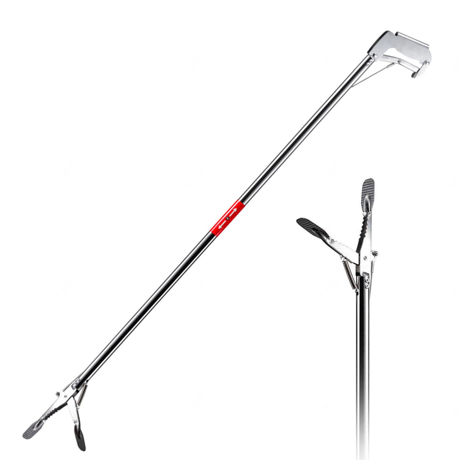 Alcanzador de Agarre Plegable - Recogedor de Basura de Servicio Pesado Extra Long Garden Nabber Litter, Totalmente de Acero Inoxidable, 47 Pulgadas