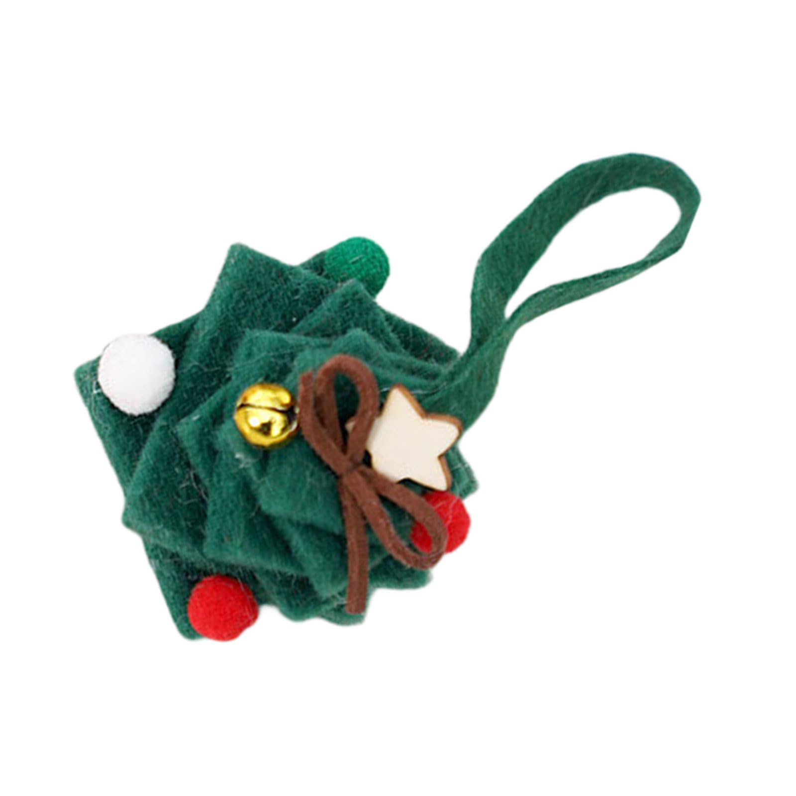 Jazuaiao Tiny Felt Christmas Tree Ornament Miniature Christmas Tree Hanging Decoration for Bedroom Living Room Vehicle Interiors Felt Wind Chimes for Home