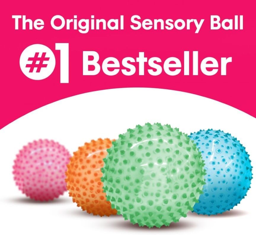 Miniatura 5 de Edushape La bola sensorial original para bebé, bola de bebé de 7 pulgadas que ayuda a mejorar las habilidades motoras gruesas para niños de 6 meses