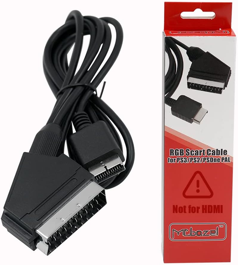 Mcbazel RGB Scart Cable AV Lead Cord With Colour Box For PS3/PS2/PSOne PAL