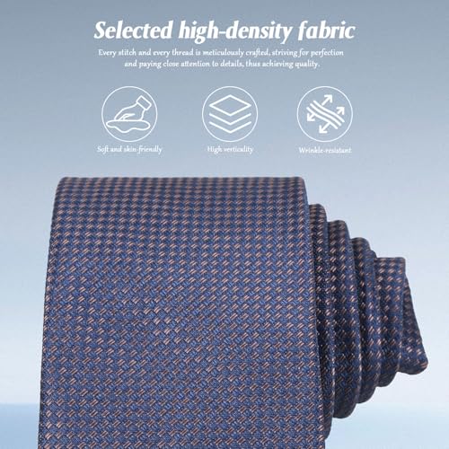 Set de corbata y pañuelo para hombre BESTonZON con pin y clip miniatura 7