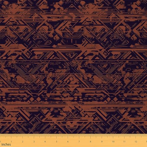 Erosebridal Ikat Fabric By The Yard Ethnic Upholstery Fabric Boho Exotic Tribal Abstract Geometric Stamp Decorative Fabric Brown Aztec Bohemian DIY Indoor Outdoor Fabric, 2 Yards