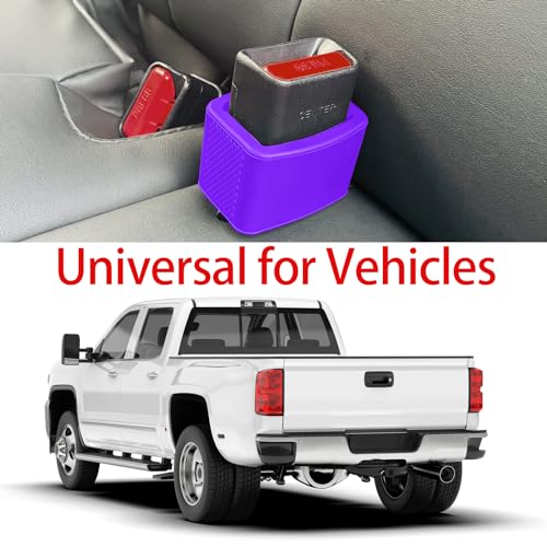 Image of 2 Pack Silicone Seat Belt Buckle Holder, Seat Belt Buckle Booster for Kids, Durable Silicone Material, Easy Access to The Buckles of Rear Seats, Car Accessories, Suitable for Most Car Models (Purple)