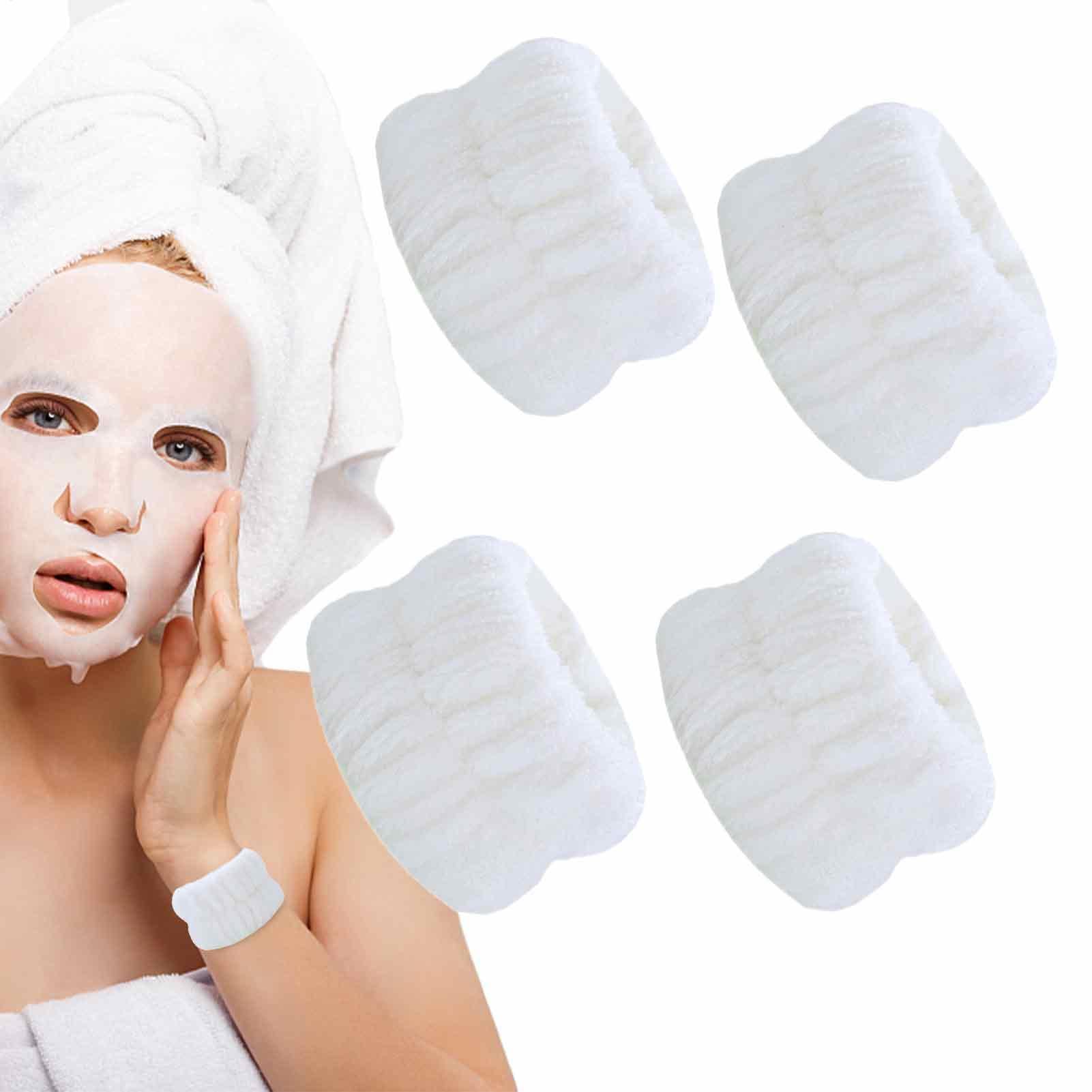 Muñequeras faciales - 4 Piezas de Diademas faciales absorbentes, muñequeras de Limpieza de Microfibra | Gomas para muñecas para prevenir derrames de líquidos