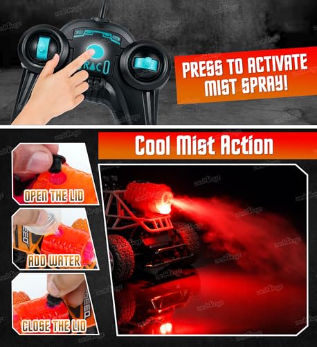 Image of Zest 4 Toyz Remote Control Car Toy for Kids Adults | Off-Road Monster Truck Climbing Racing Car | Mist Spray Effect | Drift RC Car | Rechargeable | USB Cable | LED Lights | Birthday Gift