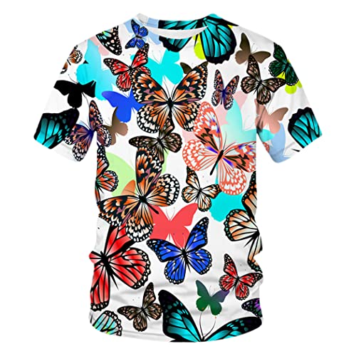 T-shirt imprimé papillon 3D pour vos soirées hip-hop et festivals d'été