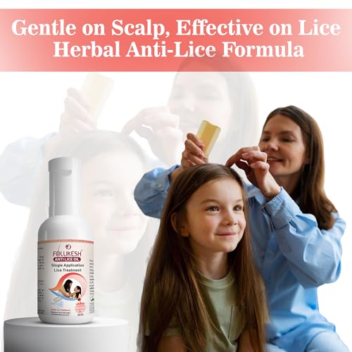 Image of Healing Pharma - Follikesh Anti Lice Hair Oil | Ayurvedic Hair Oil | Single Wash Lice Treatment | Safe for Kids | Removes Lice & their Eggs | Free Lice Comb (30ml Pack of 3)