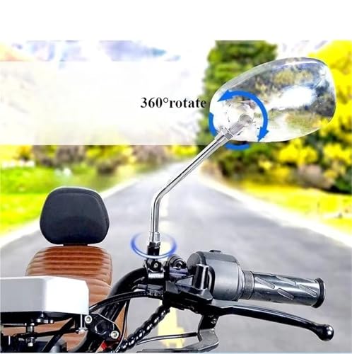 Espejo retrovisor para motocicleta con rosca de 10mm y amplio ángulo de visión 7